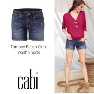 CAbi Distress Tomboy Cutoff Jean shorts- 14